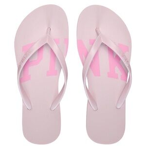 PINK Victoria's Secret Pale Pink Flip Flop Sandals with Bright Pink Logo